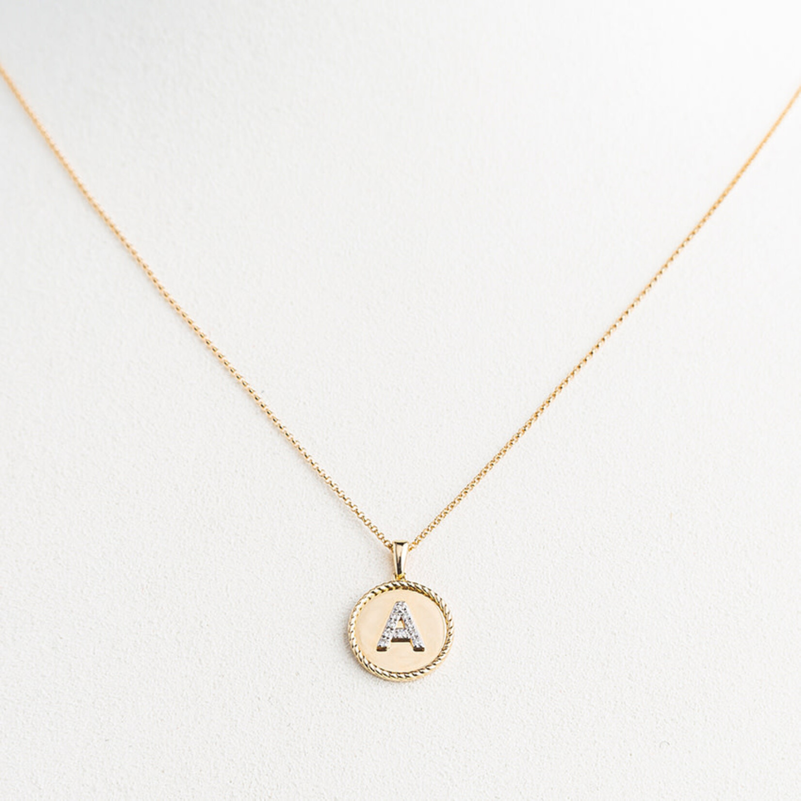 LXR Jewelry Necklace 14K A Coin with diamonds