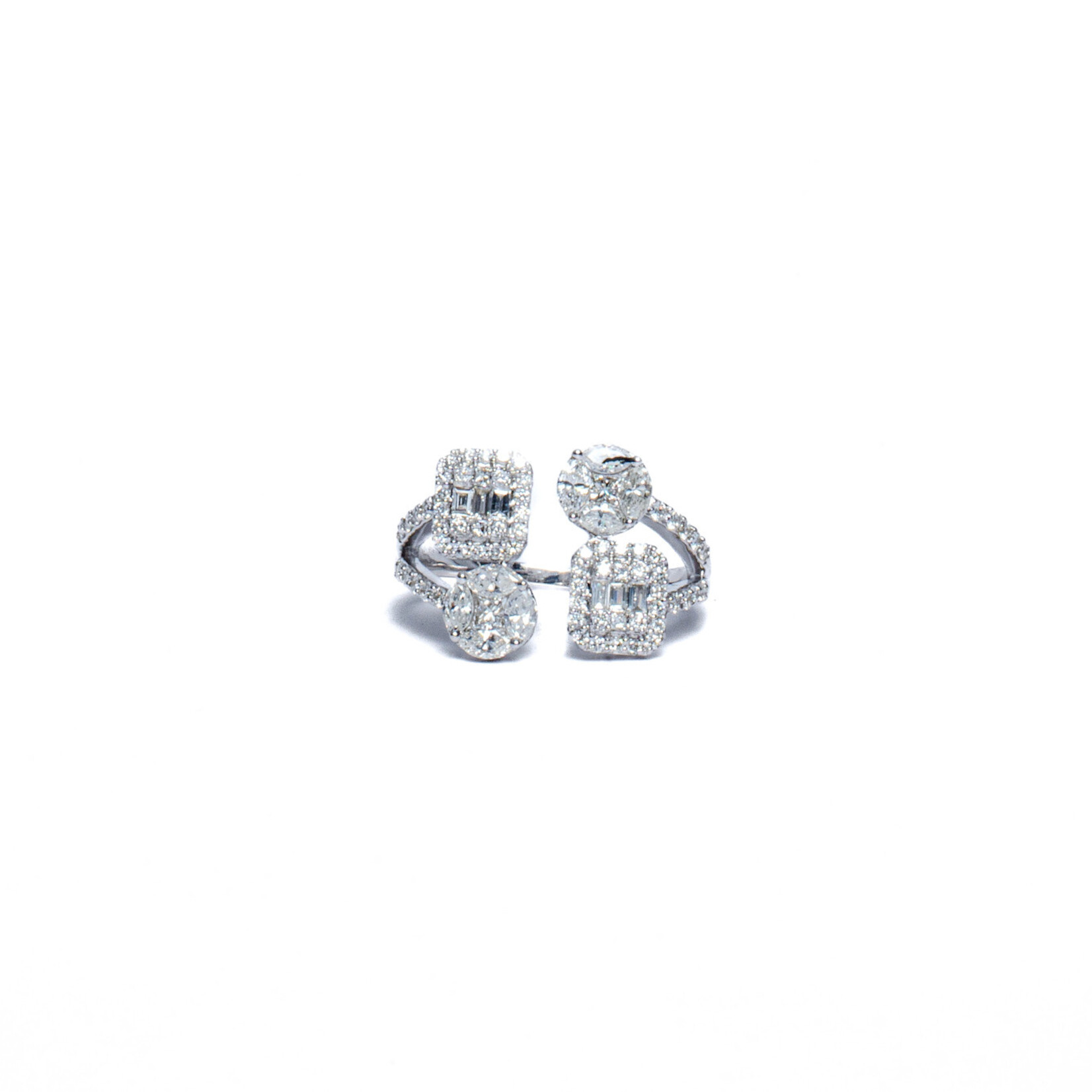 LXR Jewelry Ring 14KW Diamond 1.43ct.