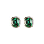 LXR Jewelry Studs 18 KW Tourmaline 4.70ct. Diamond 0.44ct.
