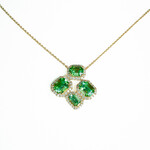 LXR Jewelry Necklace 14KY Tourmaline 2.63ct. Diamond 0.46ct.