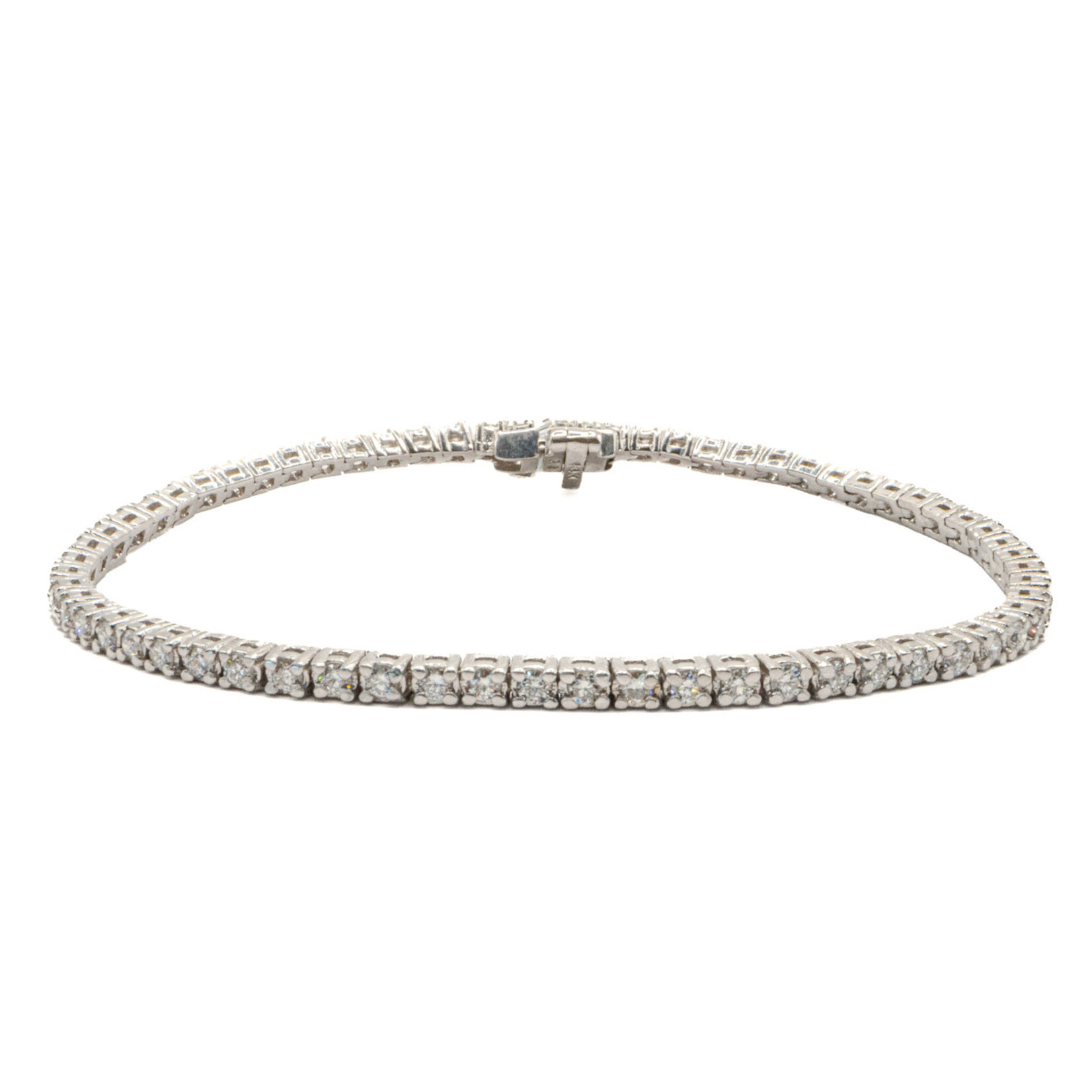 LXR Jewelry Bracelet 14KW Diamond 4.89ct. Tennis