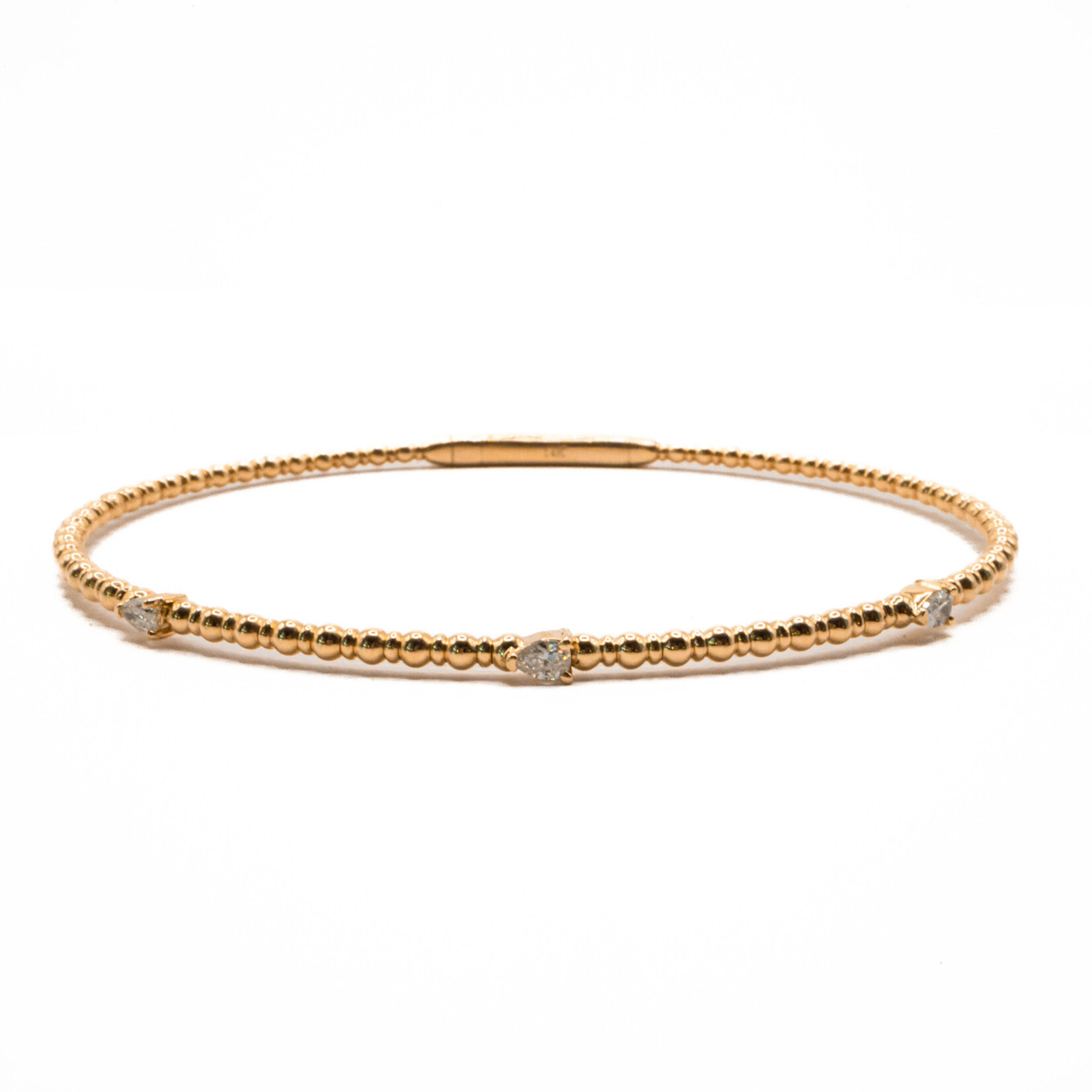 LXR Jewelry Bracelet 0.30ct. Diamond Flex Bangle 14KY