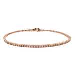 LXR Jewelry Bracelet 1.10ct. tw. Diamond Thin 14KRG Tennis