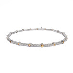 LXR Jewelry Bracelet 0.70ct. Diamond & 0.75 ct. Yellow Sapphire 18KW