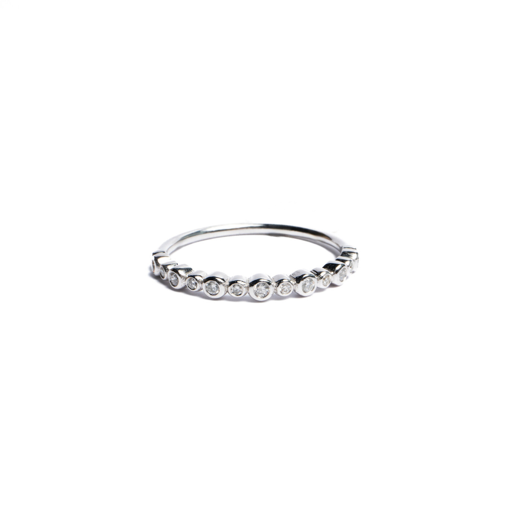 LXR Jewelry Ring 0.16ct. Diamond 14KW