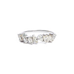 LXR Jewelry Ring 0.65ct. Multi shaped diamond Half Eternity 18KW