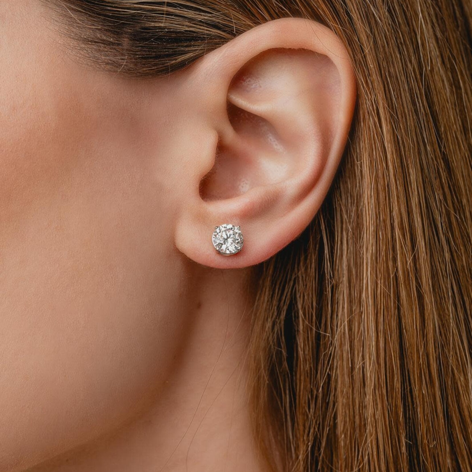 GIA Studs 14KW BR Diamond GIA I/SVSI  3.00ct.