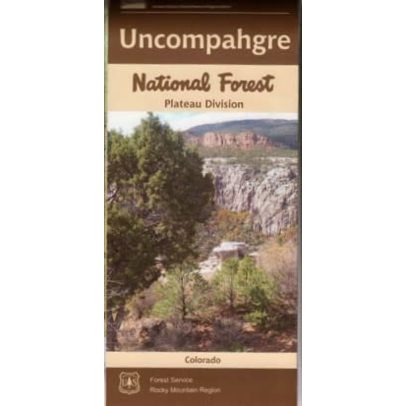 U.S. Forest Service Uncompahgre National Forest Map - Plateau District, Colorado 2016