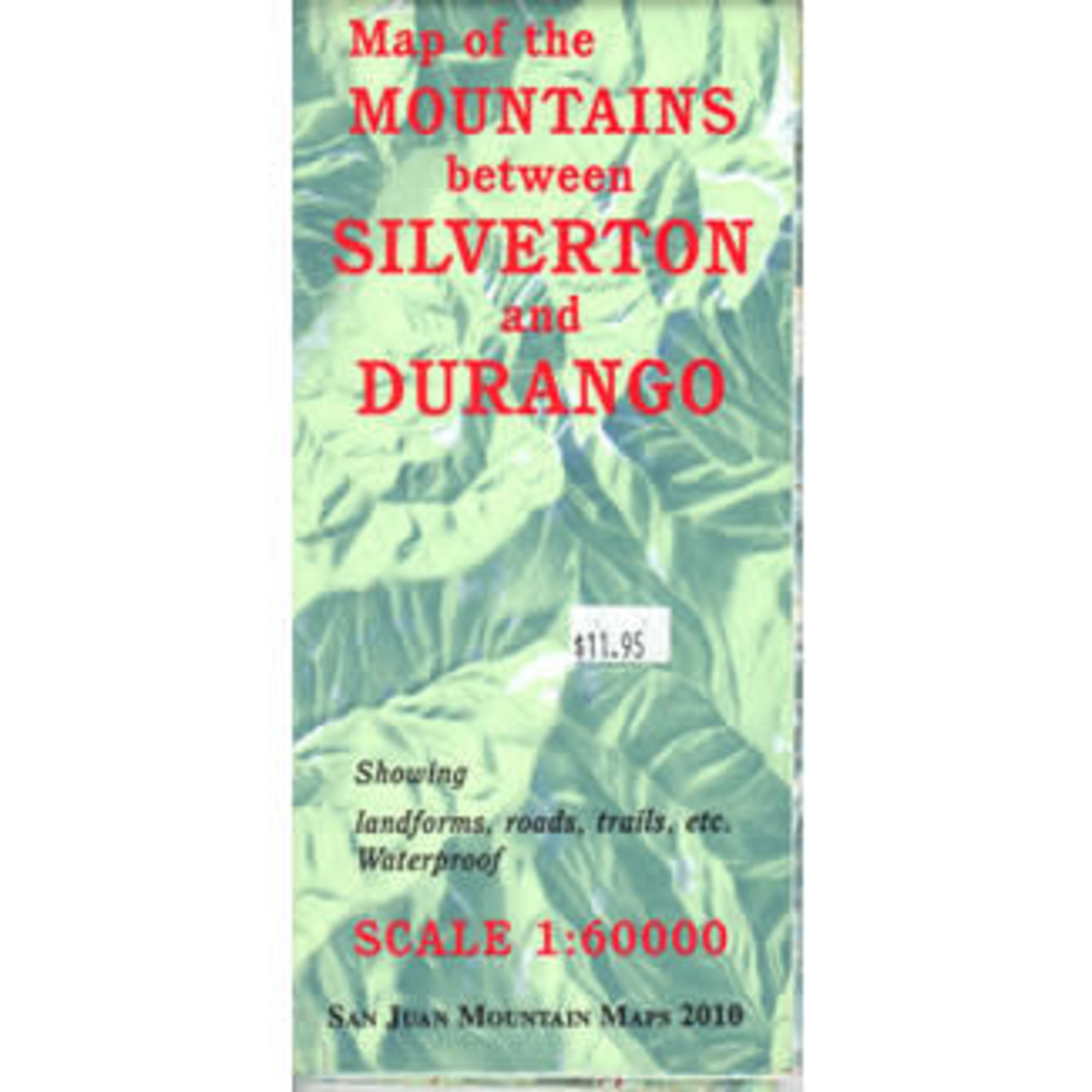Map of the Mountains between Silverton Durango