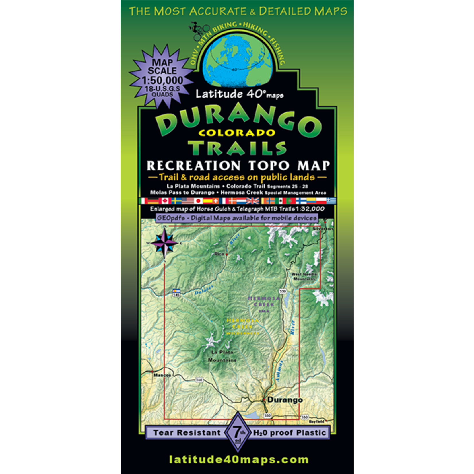 Latitude 40 Maps Latitude 40 Durango Trails 7th Ed