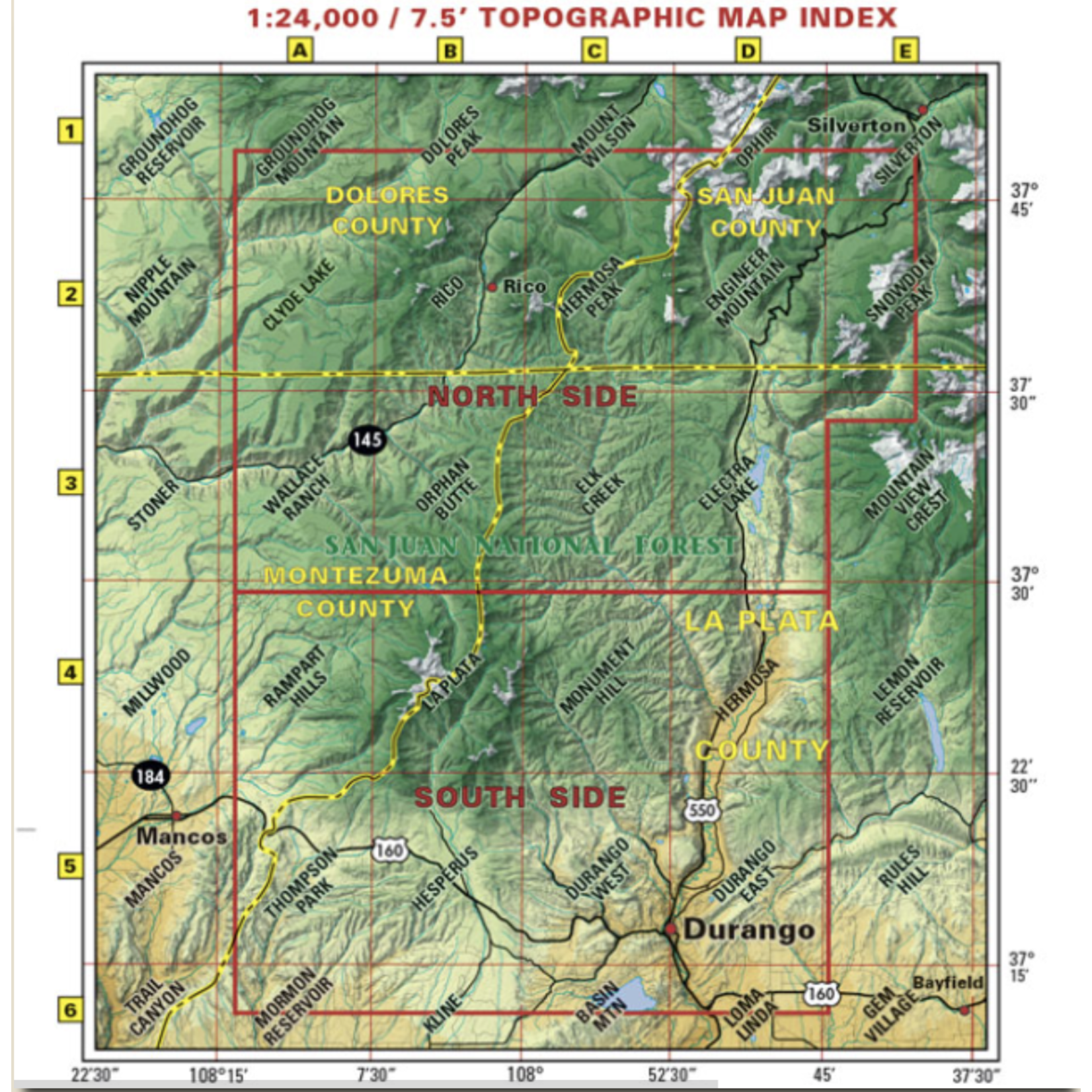 Latitude 40 Maps Latitude 40 Durango Trails 7th Ed