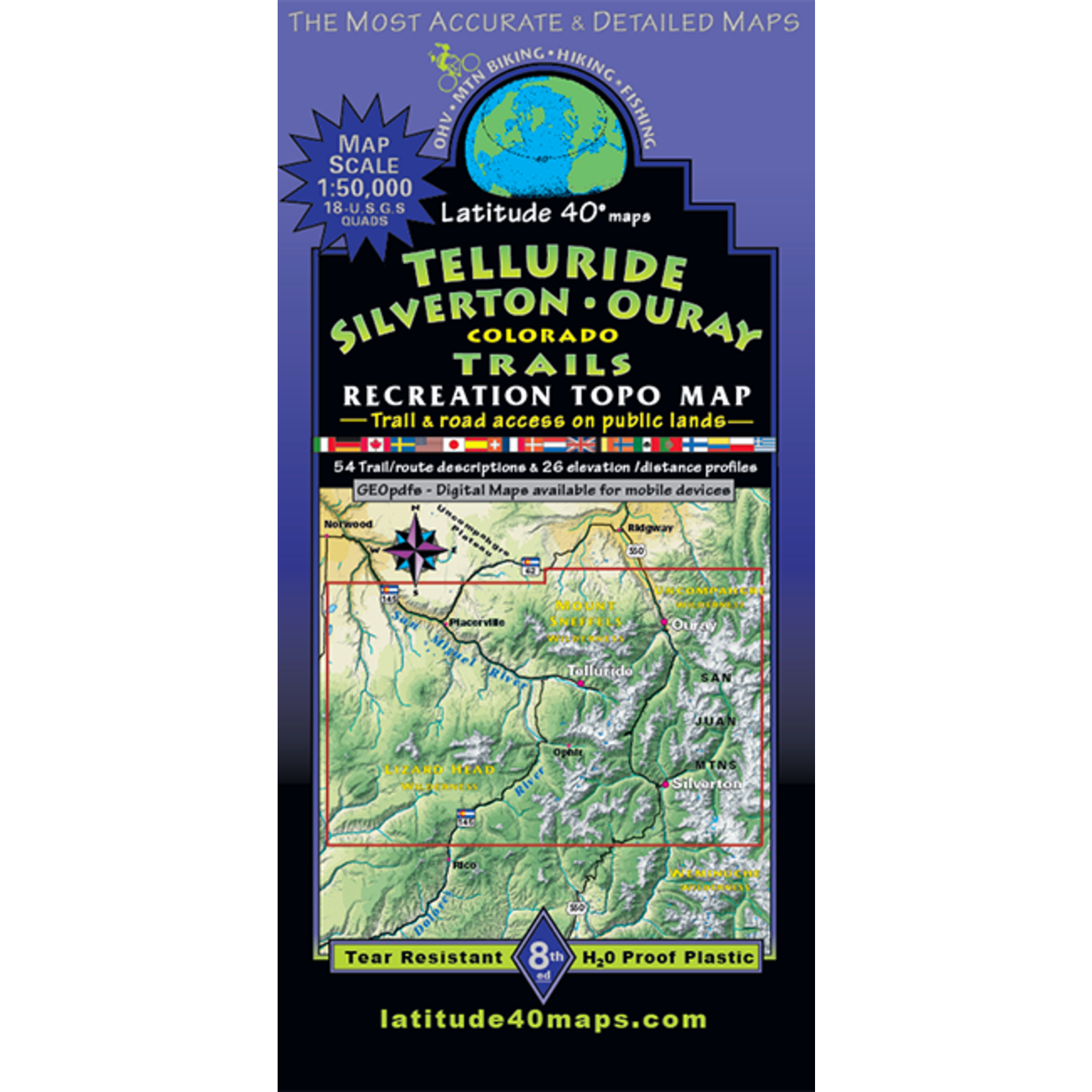 Latitude 40 Maps Latitude 40 Telluride, Silverton, Ouray 7th Ed.