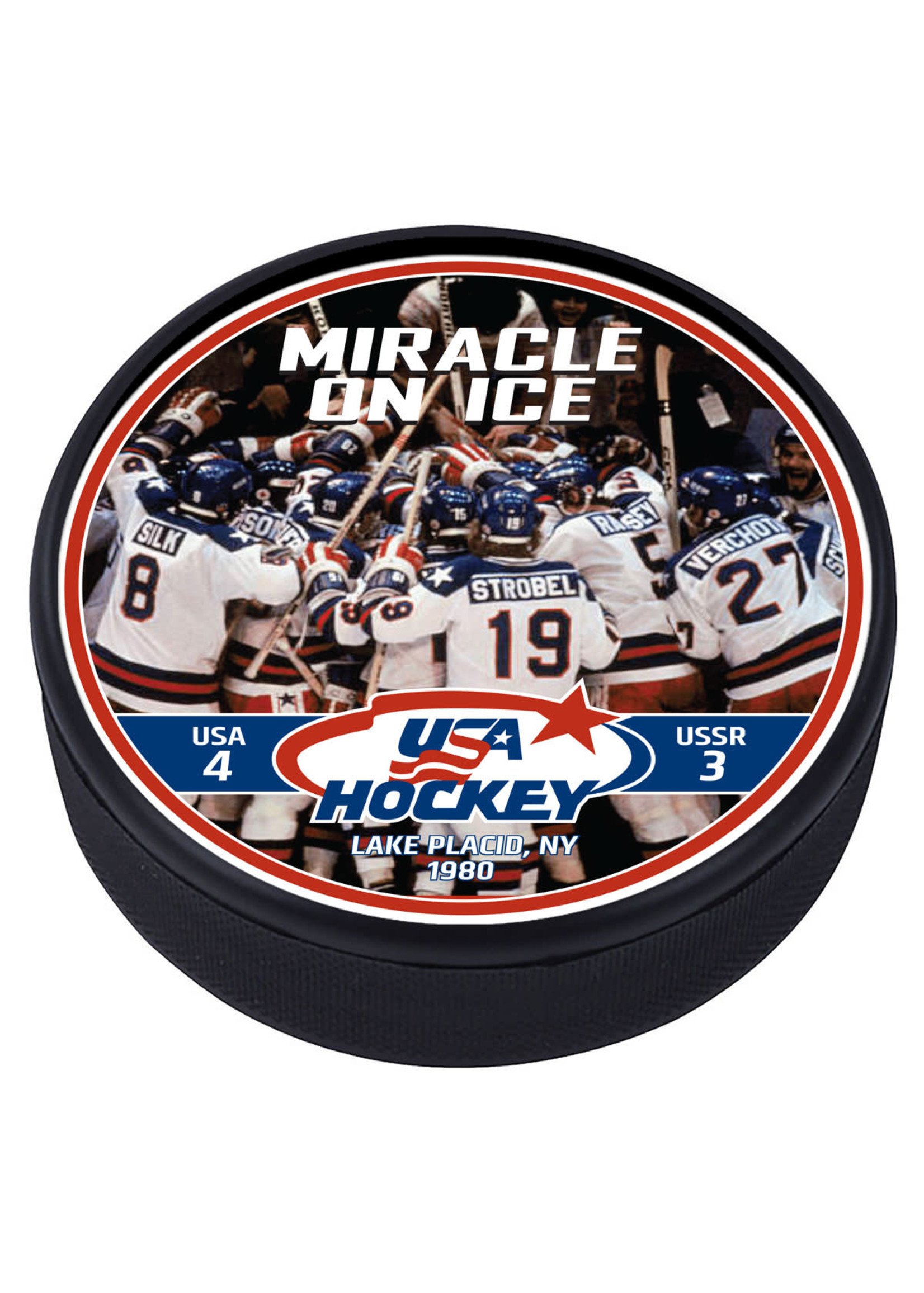 1980 Miracle on Ice 3D Textured Celebration Puck