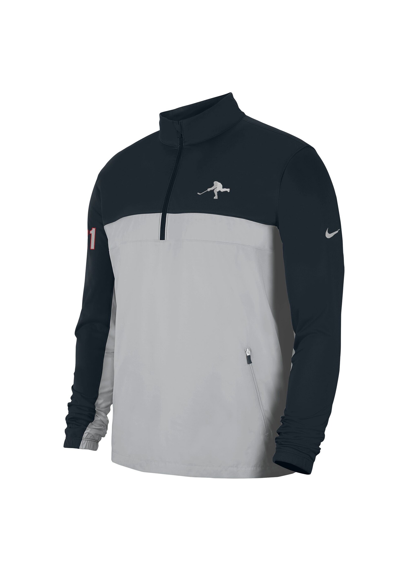 Men's Nike White Georgia Bulldogs Coaches Half-Zip Pullover Jacket