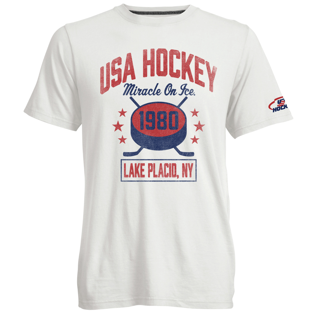 USA Hockey 1980 Puck Go To Short Sleeve T-Shirt - Mike Eruzione