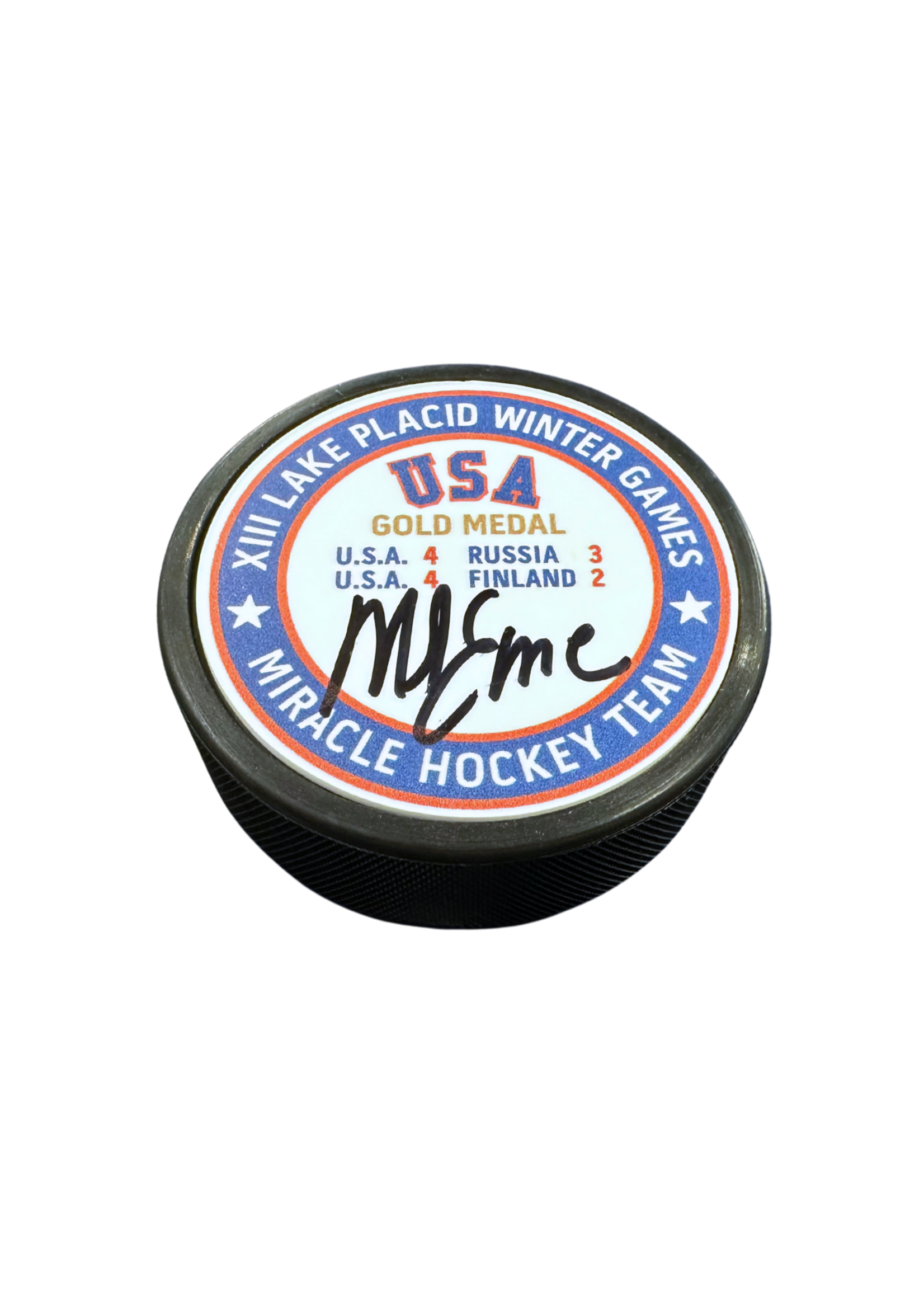 Eruzione Signed Gold Medal Puck