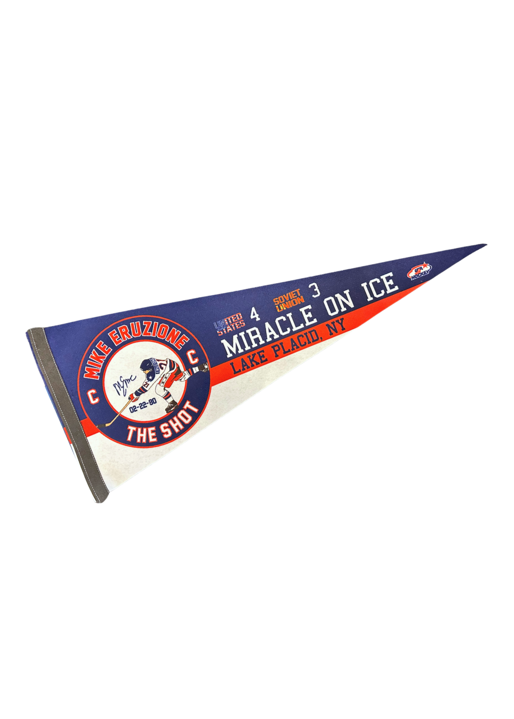 Eruzione Miracle on Ice The Shot 12x30 Pennant