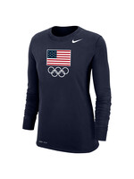 USOC Nike Women's Flag & Rings Long Sleeve T