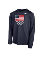 Youth Nike Flag & Rings Dri-FIT Long Sleeve T