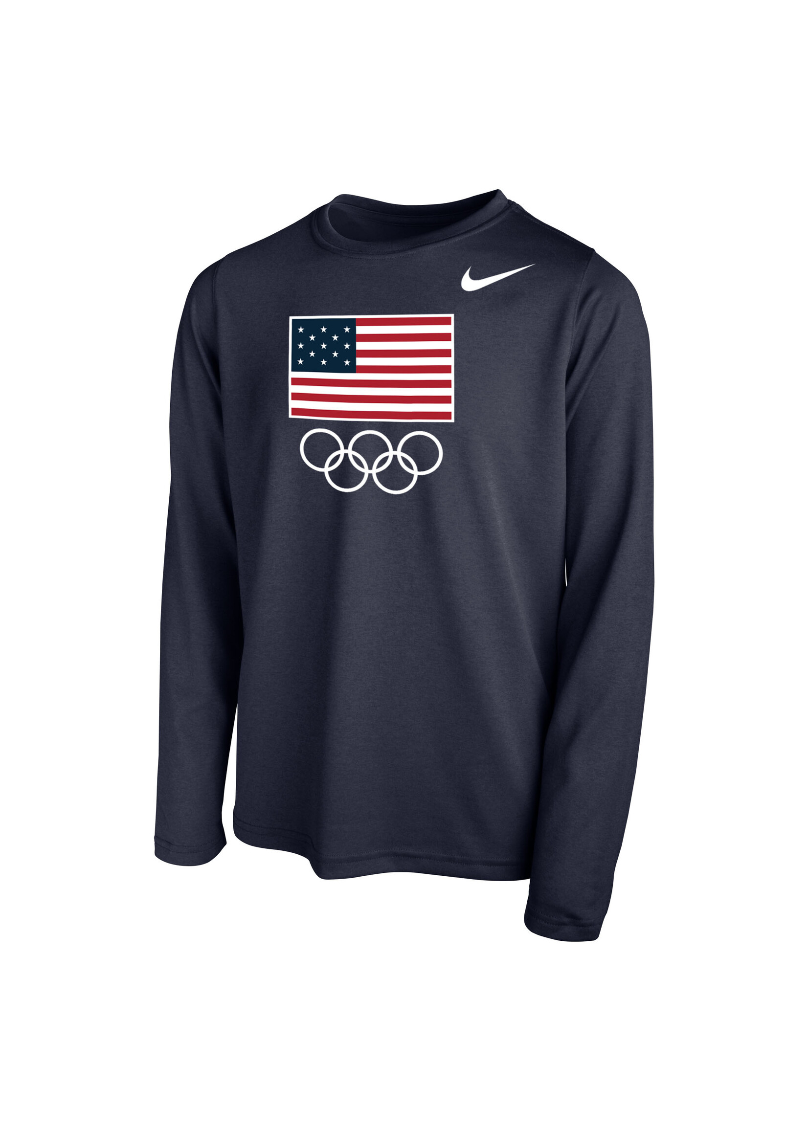 Youth Nike Flag & Rings Dri-FIT Long Sleeve T