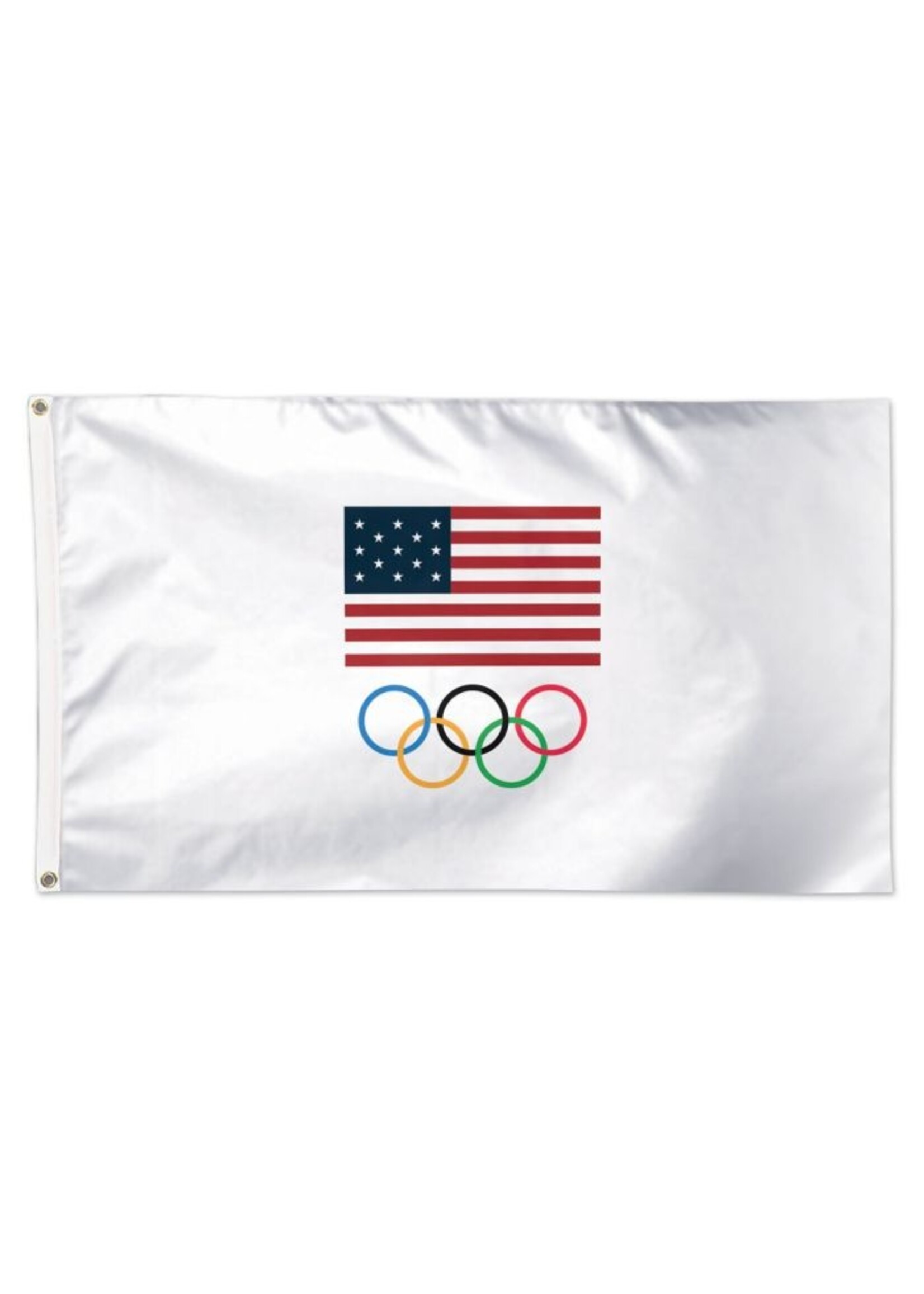 USOC USA Flag & Olympic Rings Deluxe 3' X 5' Flag