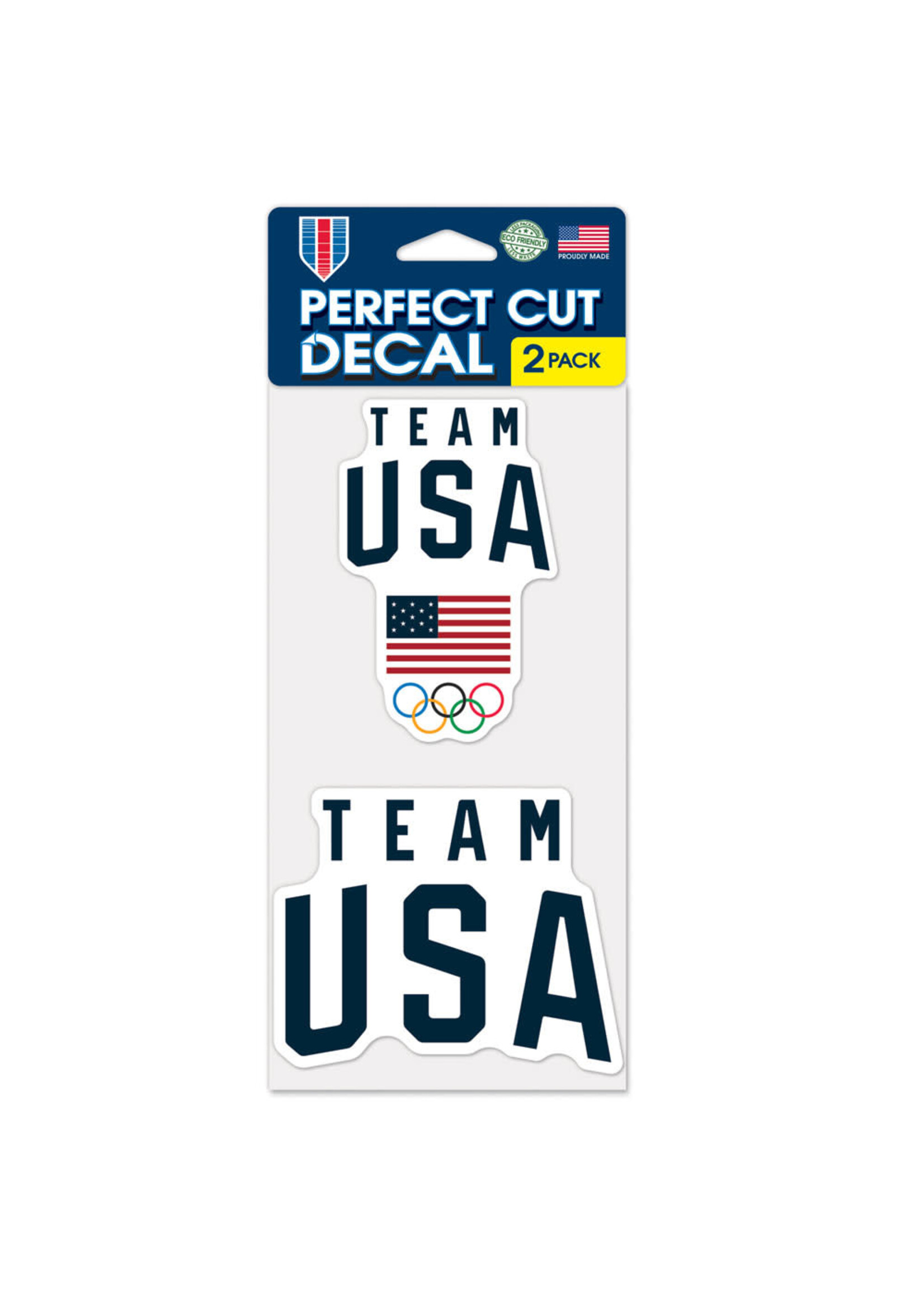 USOC Team USA Logo Perfect Cut Sticker Decal 4"x4" Set