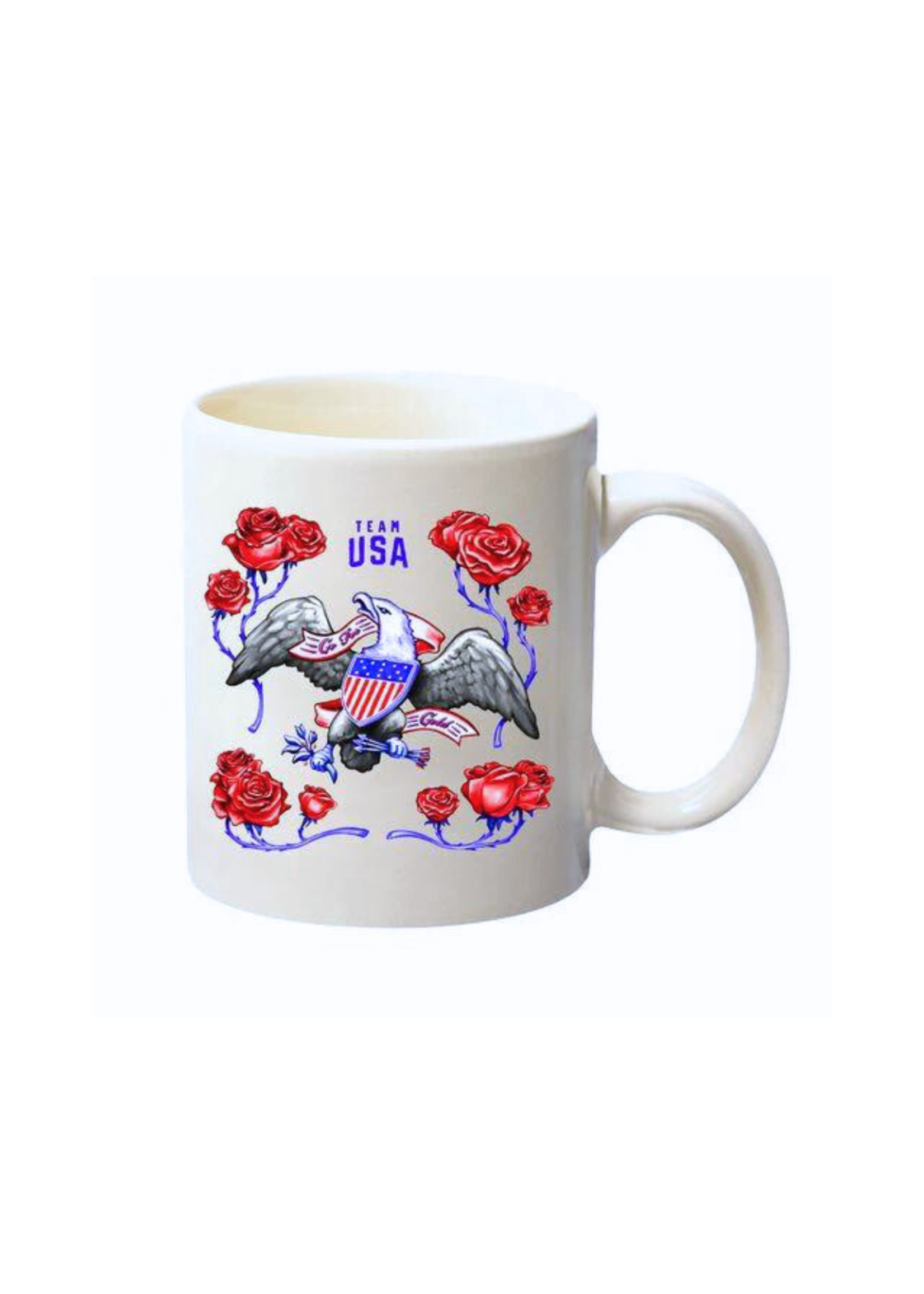 USOC Team USA Logo Eagle with Roses 11 oz Mug