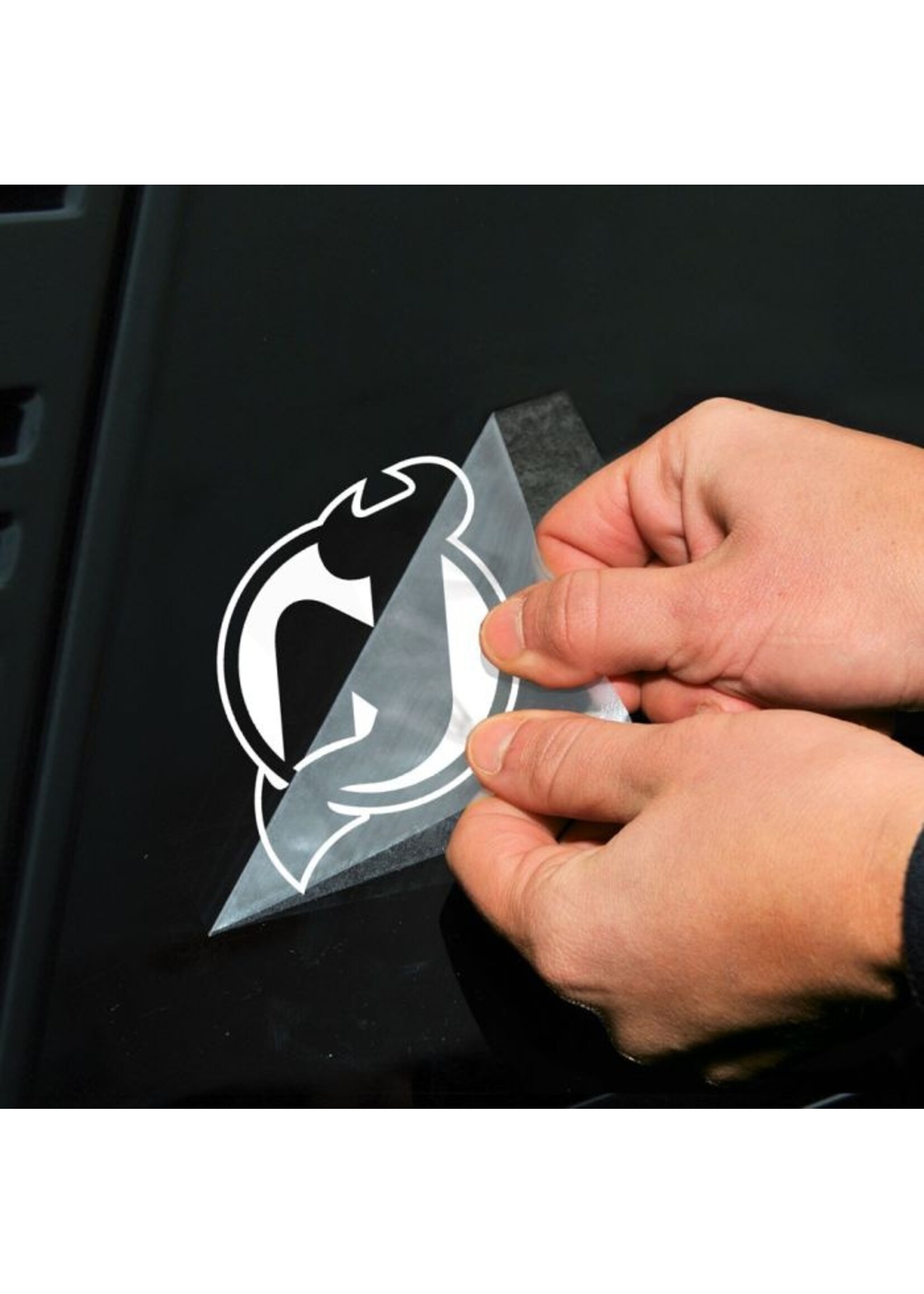 New Jersey Devils Perfect Cut White Decal 4" x 4"