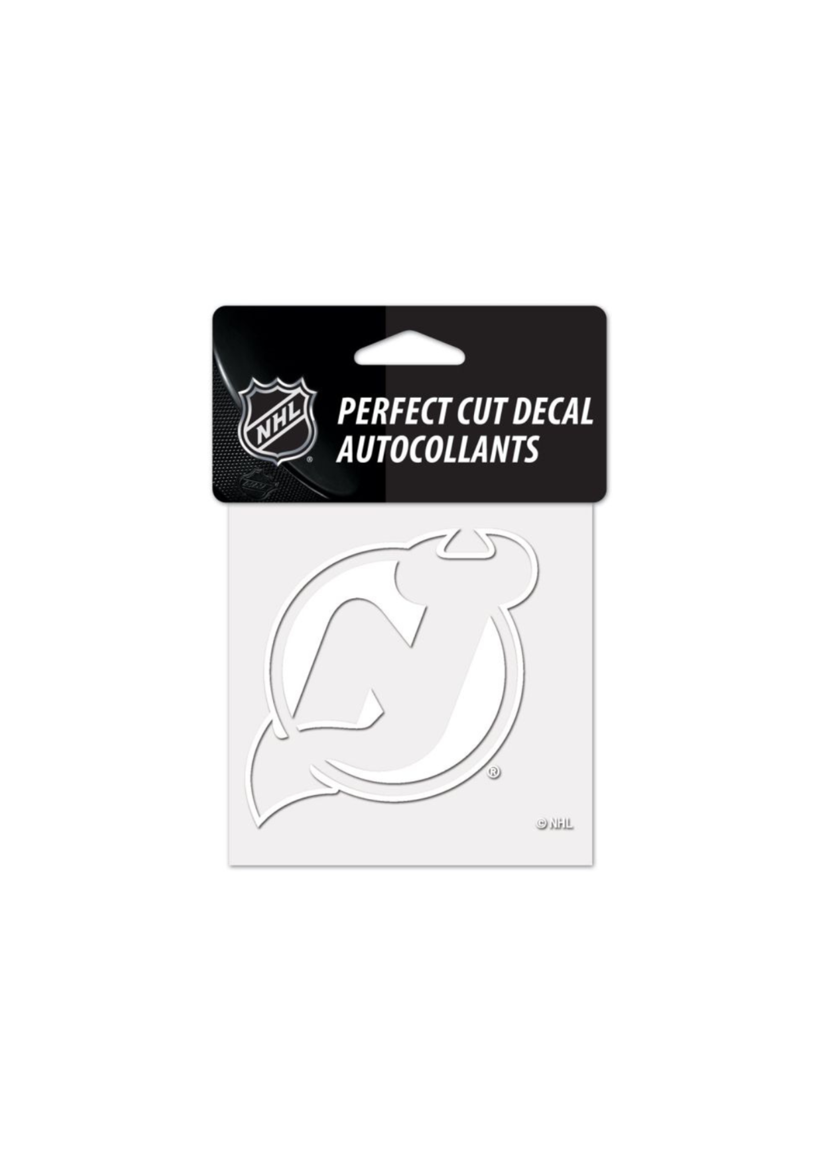 New Jersey Devils Perfect Cut White Decal 4" x 4"