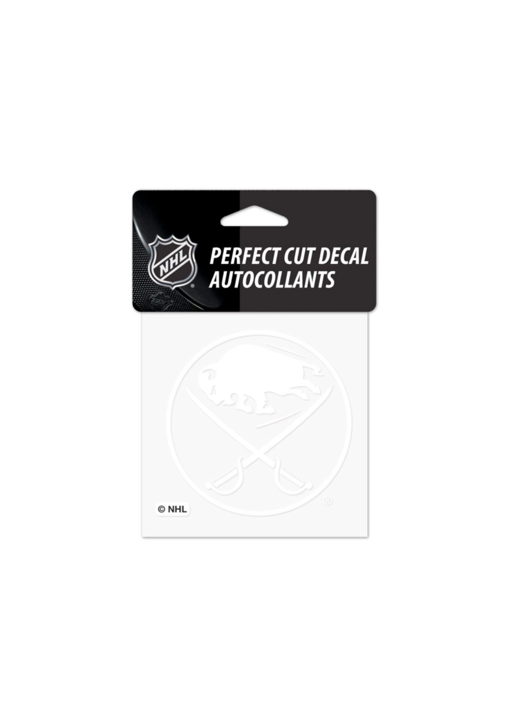 Buffalo Sabres Perfect Cut White Decal 4" x 4"