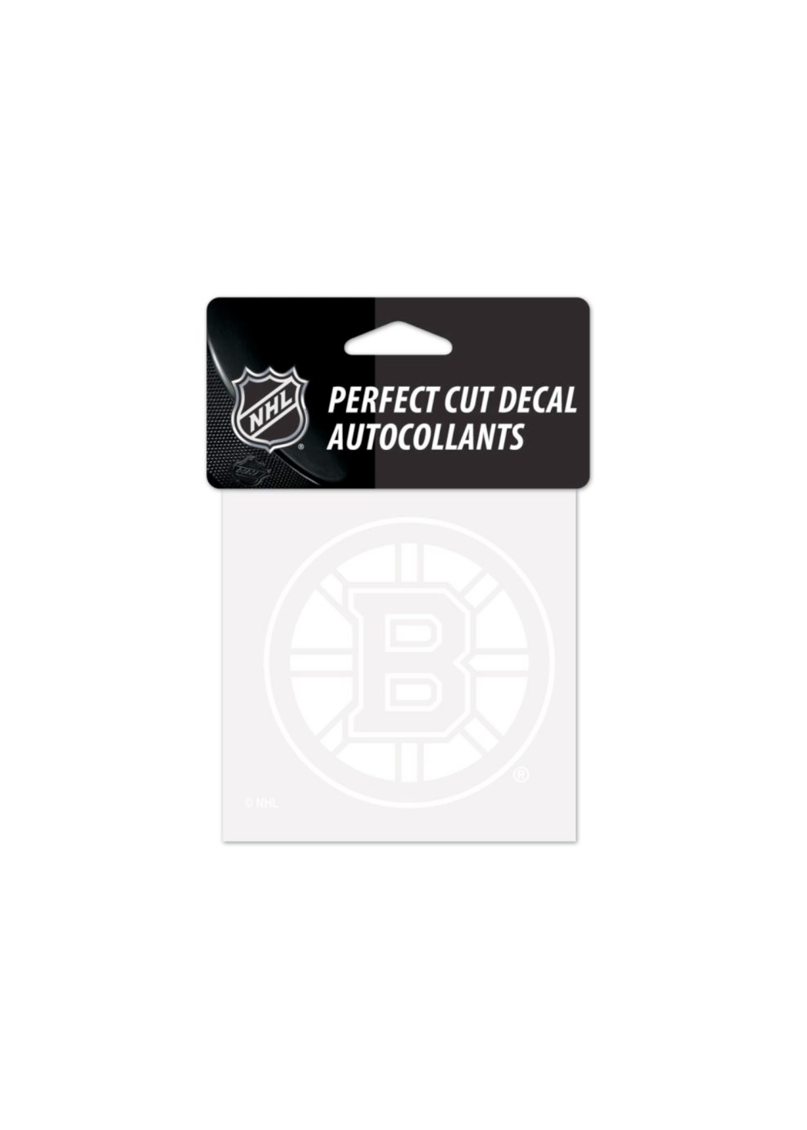 Boston Bruins Perfect Cut White Decal 4" x 4"