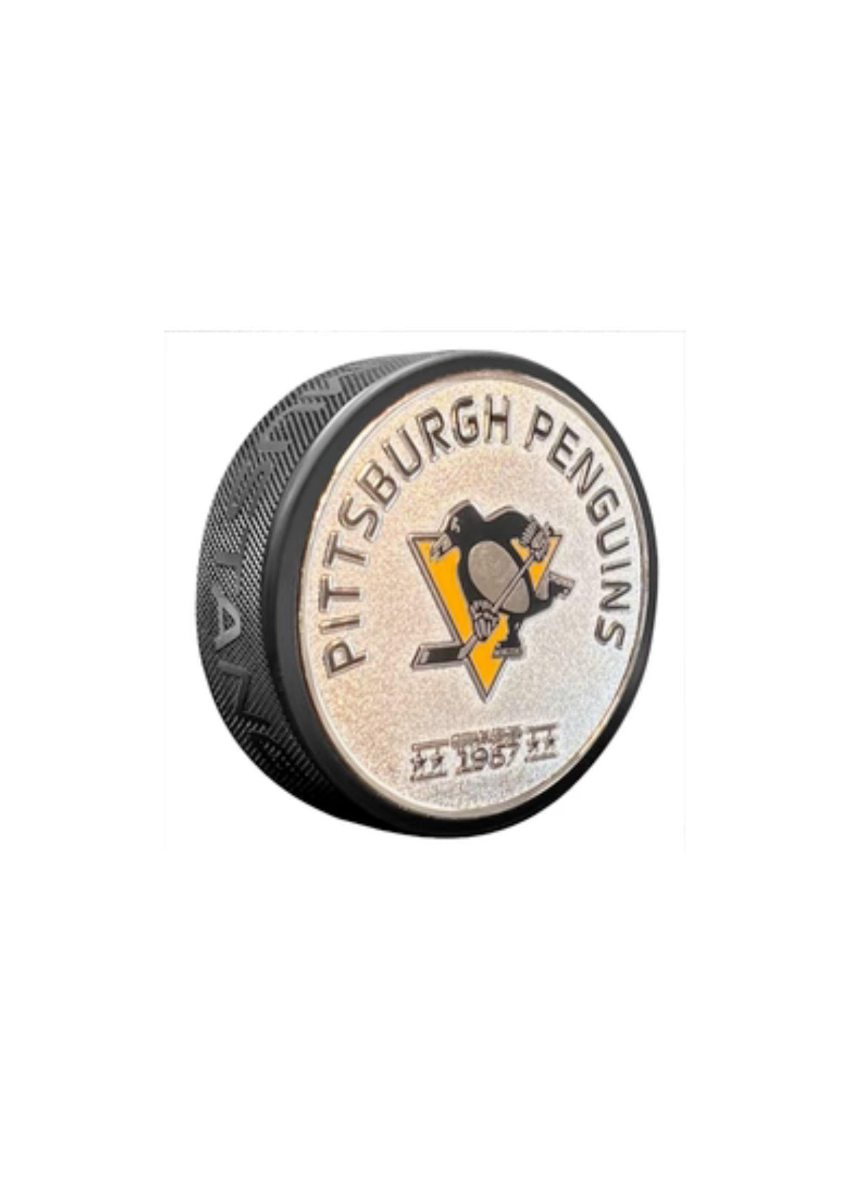 Pittsburgh Penguins Silver Established Medallion Puck