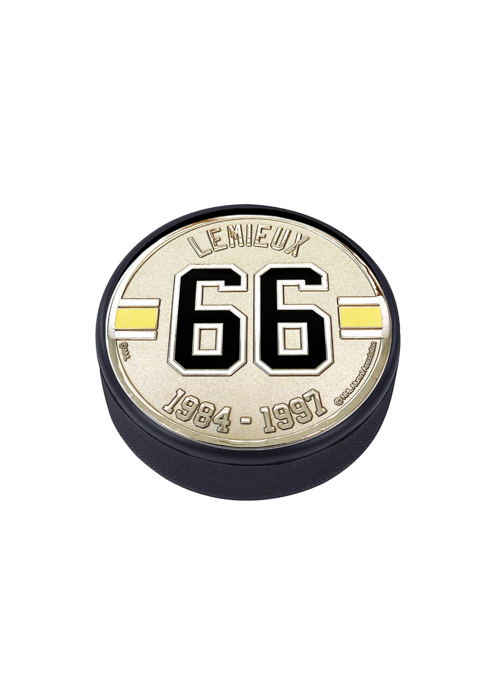 Pittsburgh Penguins #66 Lemieux Medallion Legend Puck