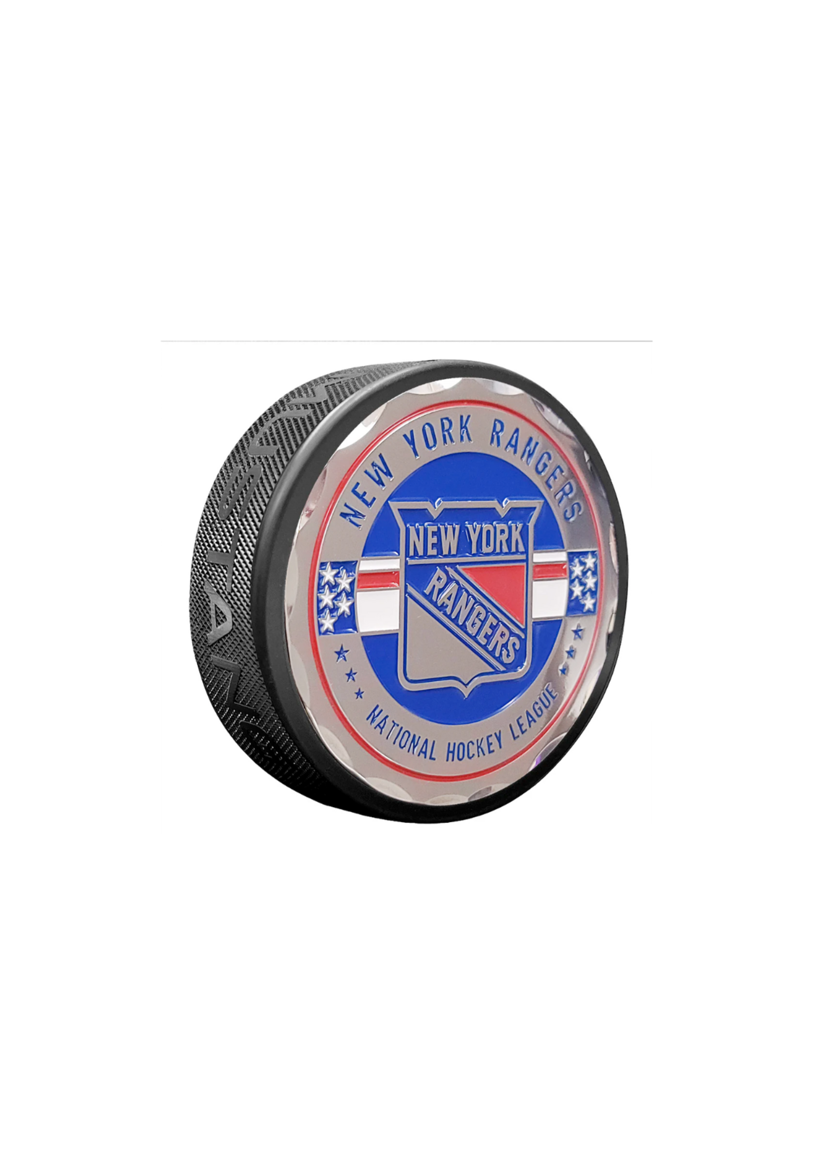 New York Rangers Stars & Stripes Medallion Puck