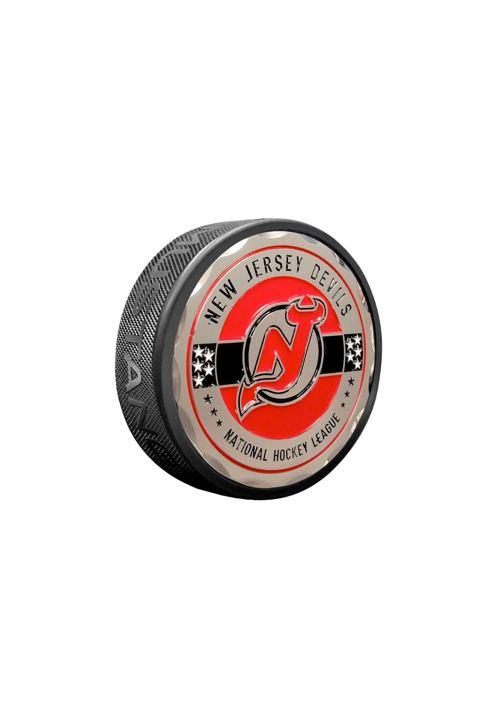 New Jersey Devils Stars & Stripes Medallion Puck