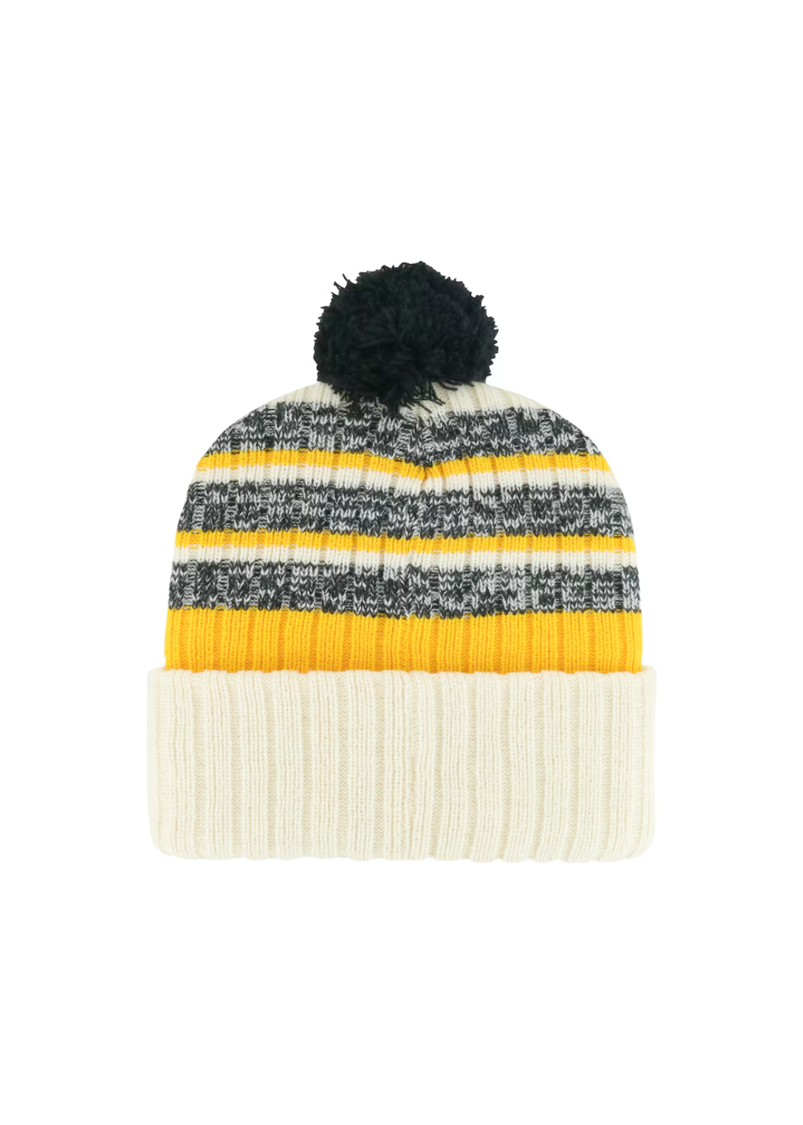 Boston Bruins Cream Tavern Cuffed Knit Hat with Pom