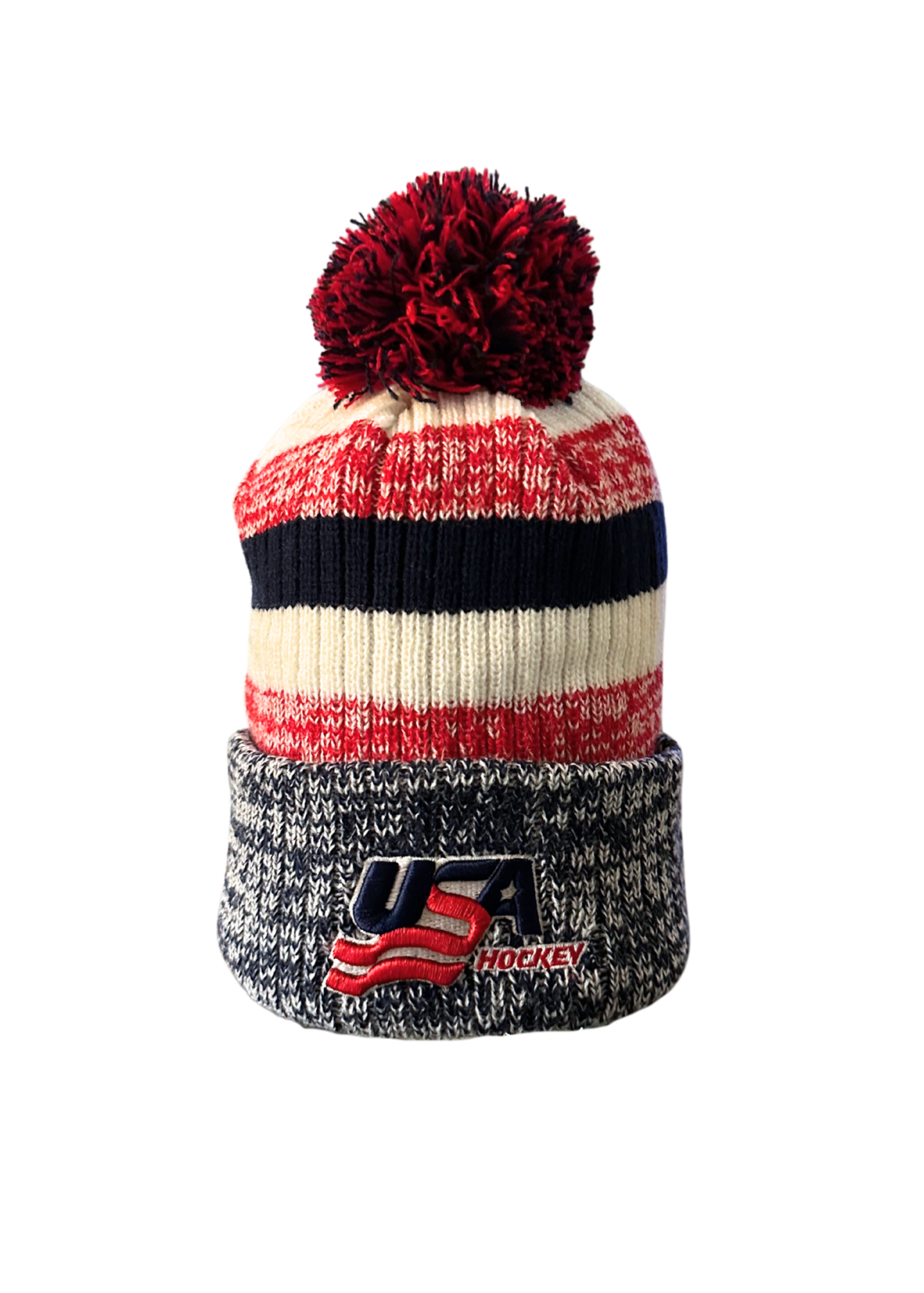 USA Hockey Red, White & Blue Striped Beanie