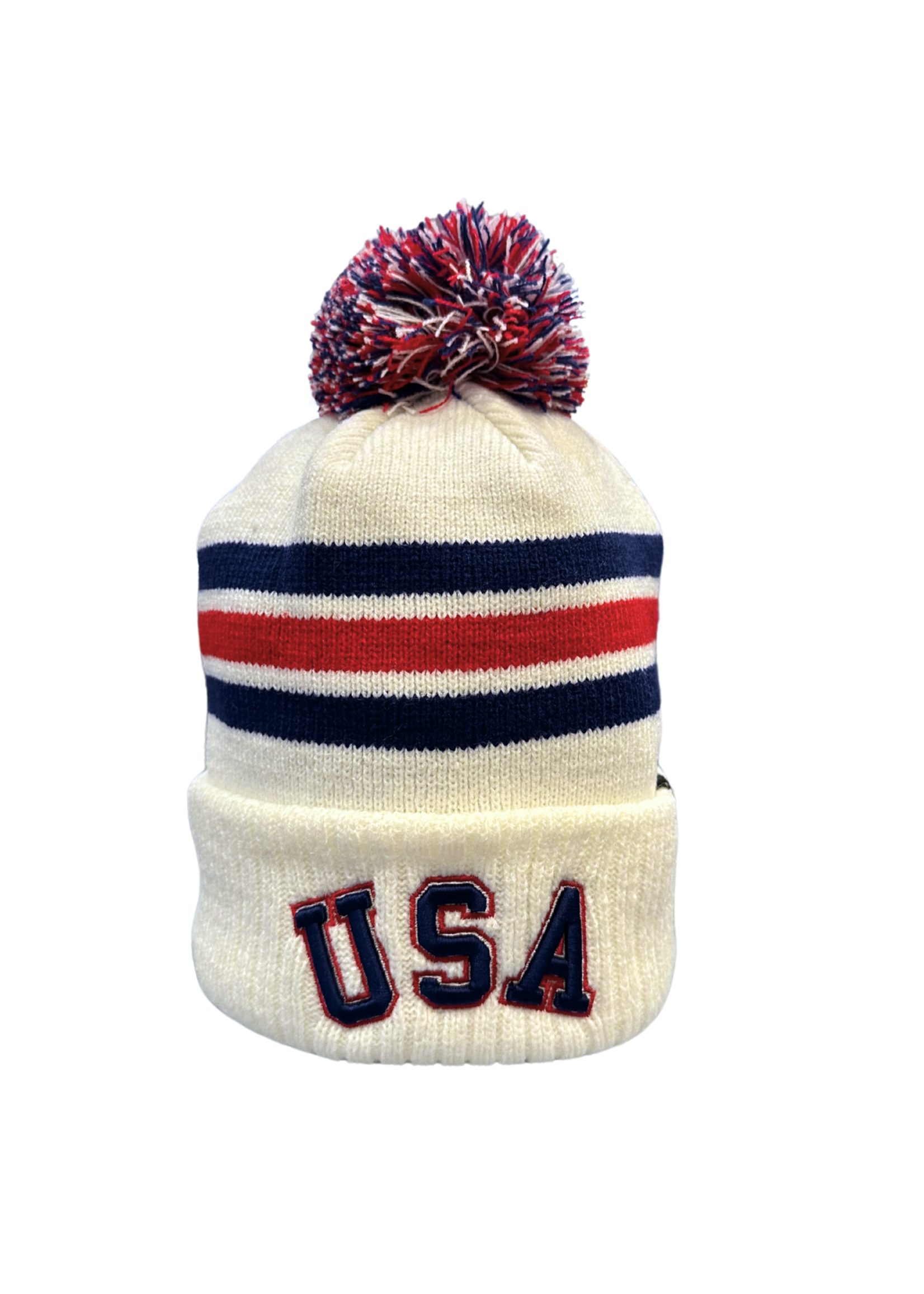 USA Miracle on Ice White Stripes Beanie