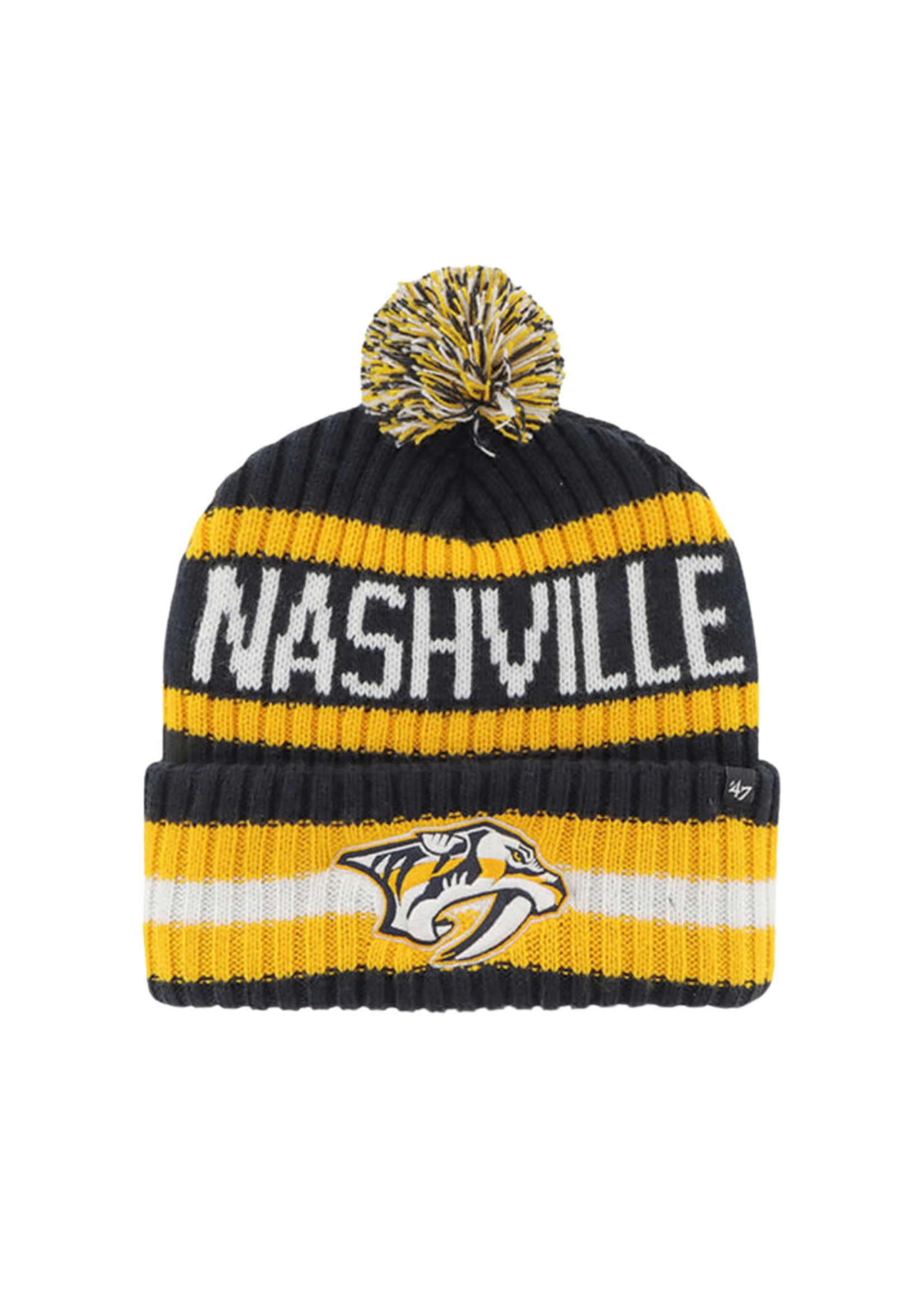Nashville Predators Bering Cuff Pom Beanie