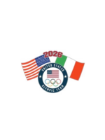 Team USA Milano Cortina 2026 Winter Olympics Dual Flag Lapel Pin