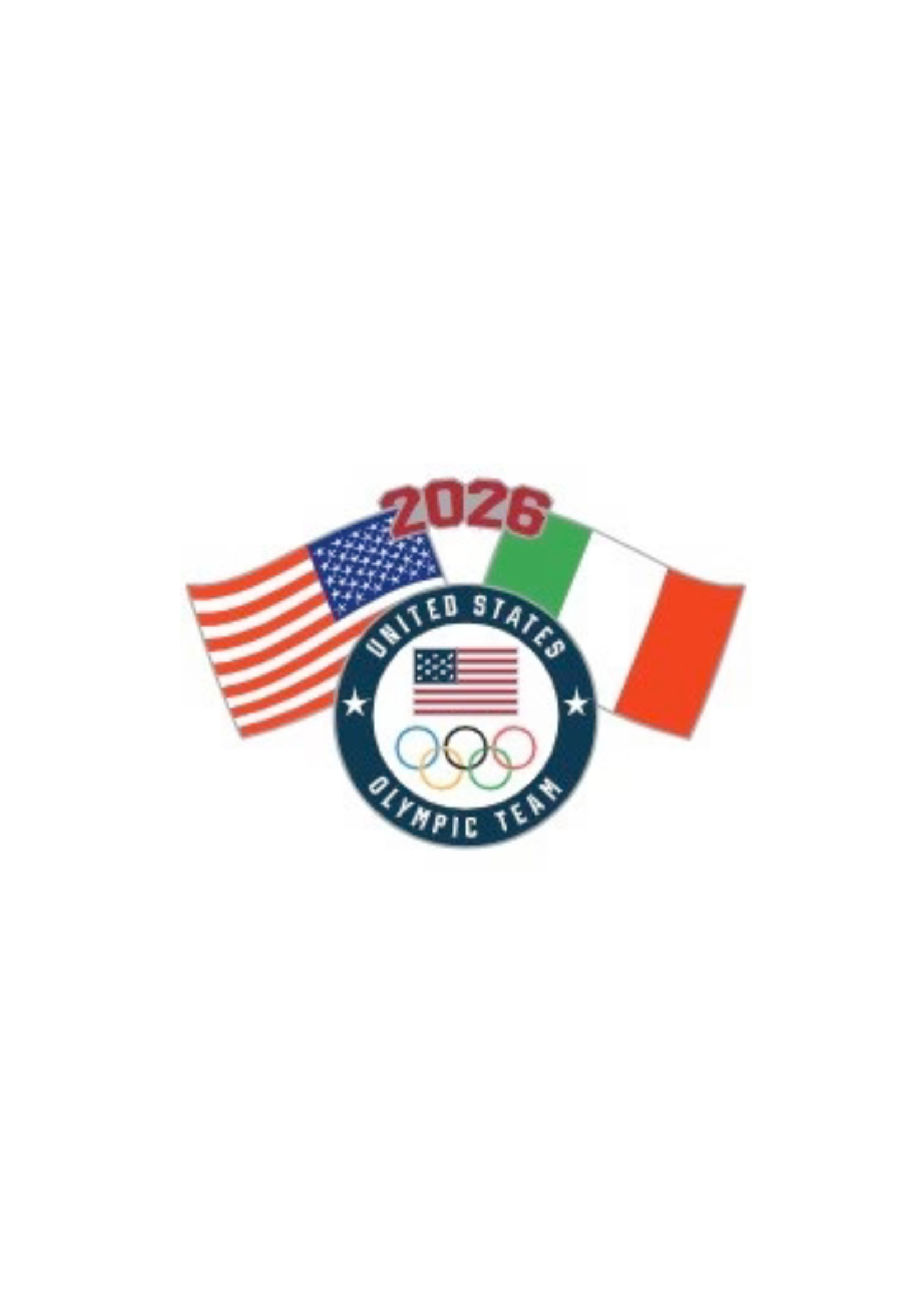Team USA Milano Cortina 2026 Winter Olympics Dual Flag Lapel Pin