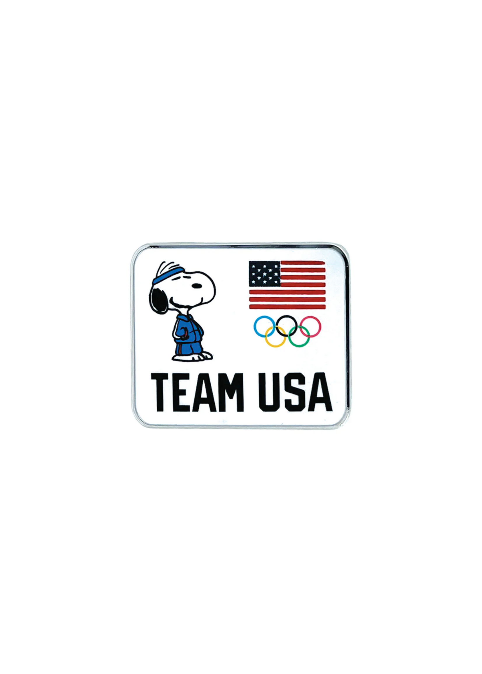 Peanuts Team USA Snoopy with Olympic Rings Lapel Pin