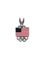 Looney Tunes Team USA Bugs Bunny with Flag & Rings Lapel Pin