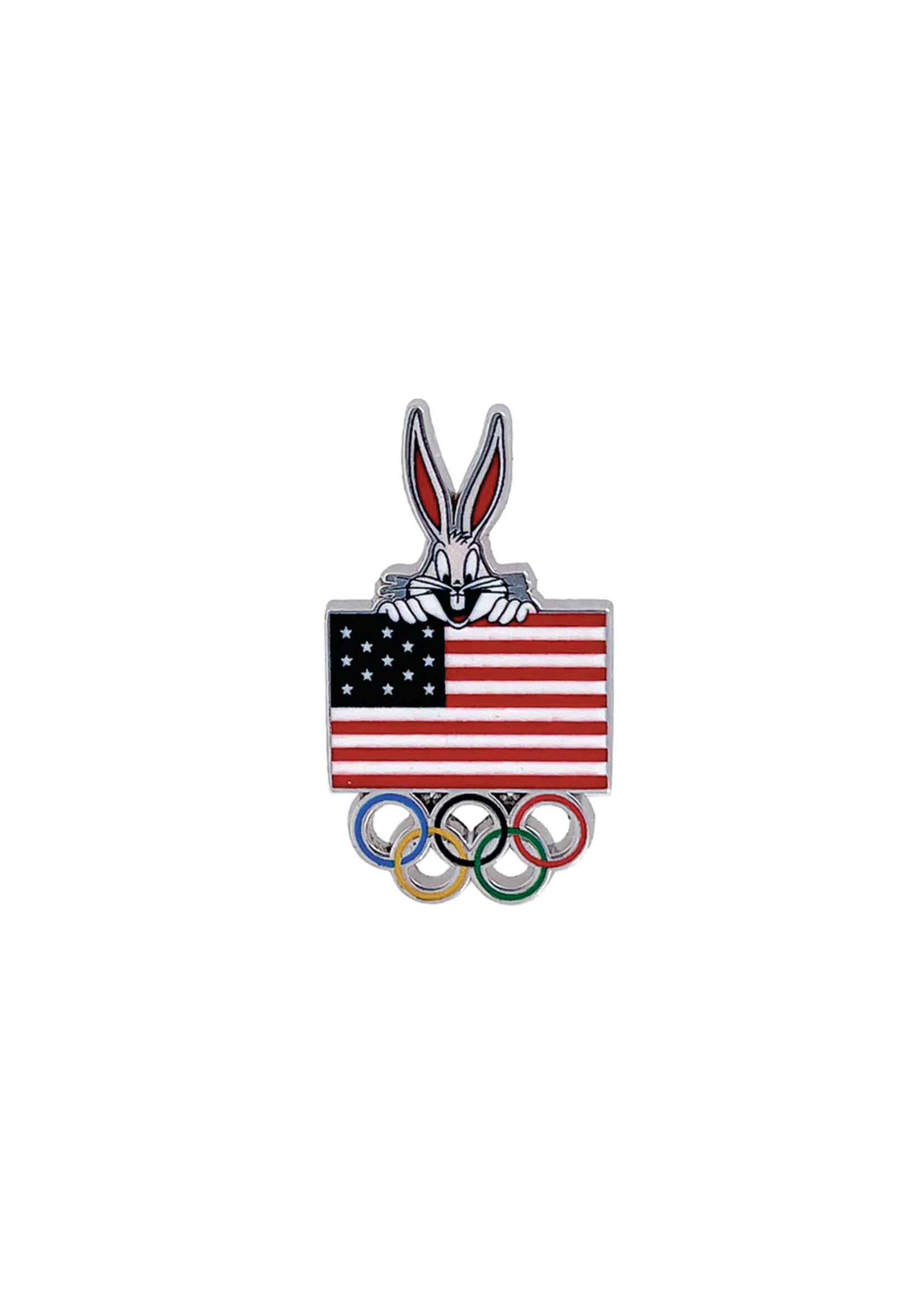 Looney Tunes Team USA Bugs Bunny with Flag & Rings Lapel Pin