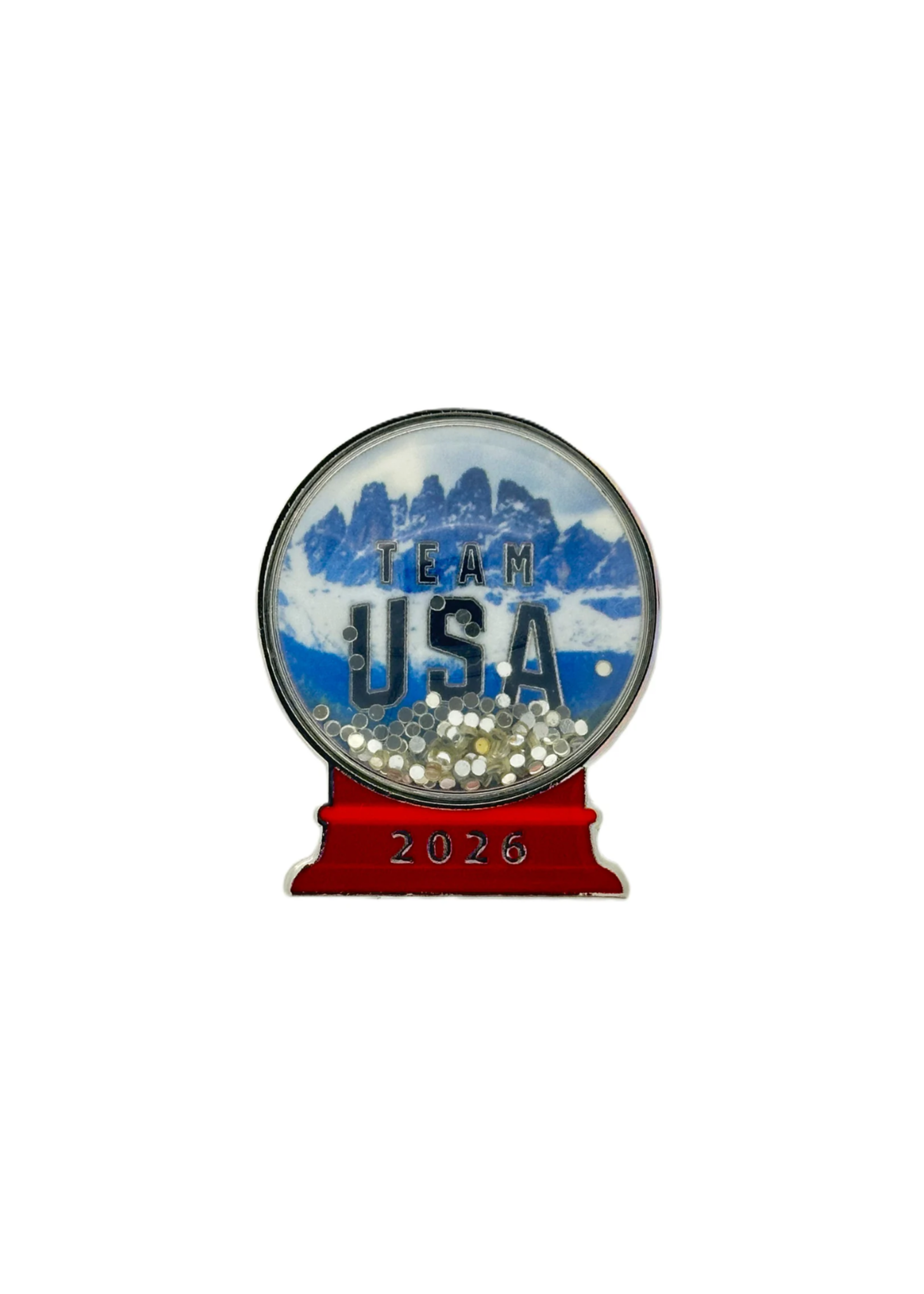 Team USA Milano Cortina 3D Snow Globe Pin
