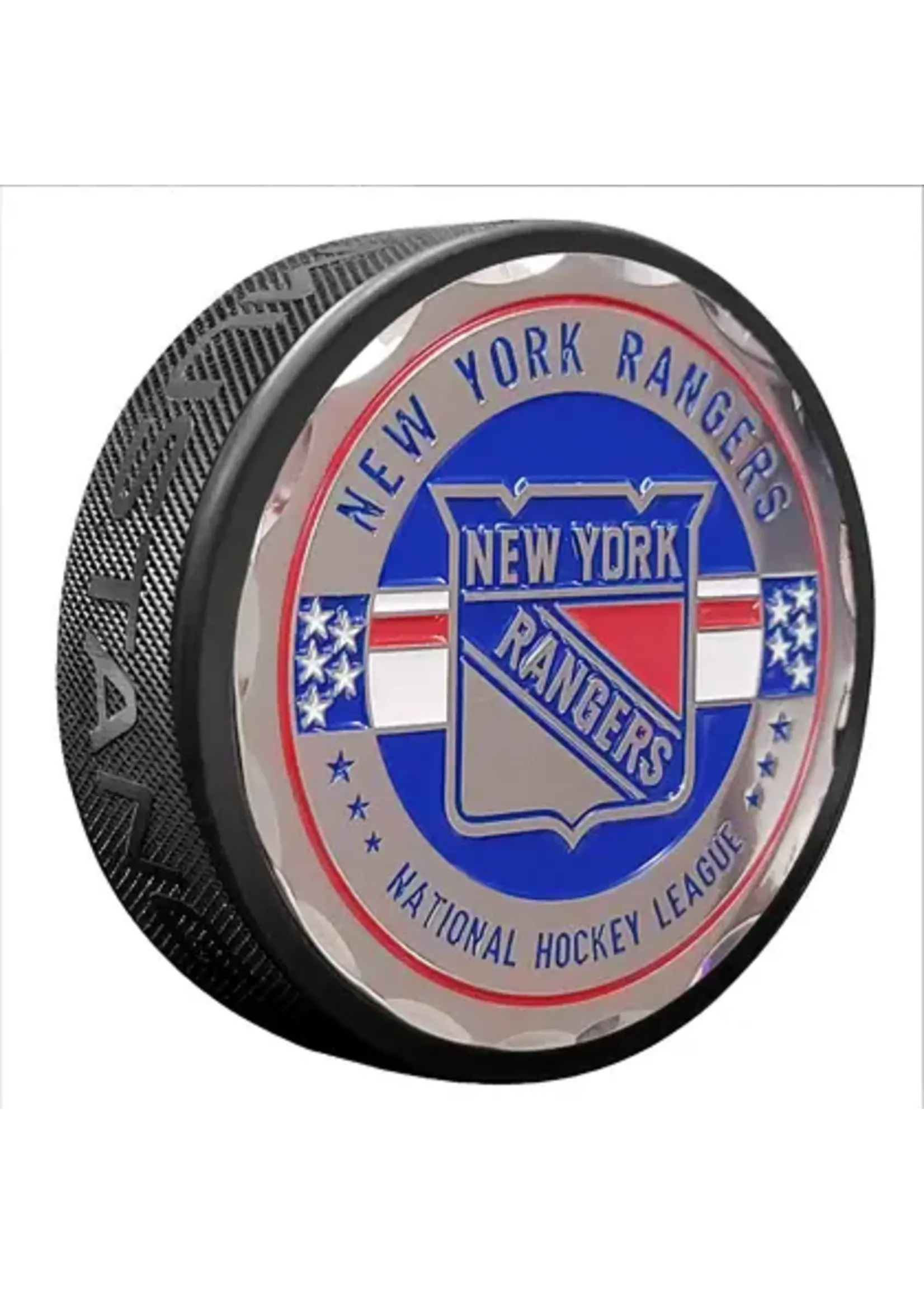 New York Rangers Stars & Stripes Medallion Puck