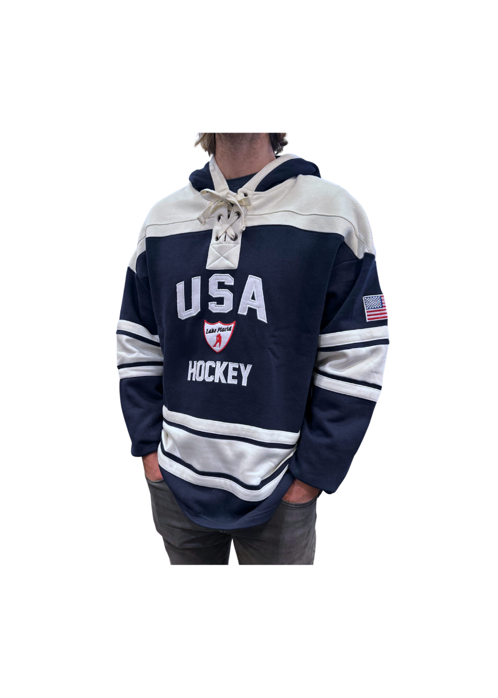 Lake Placid Shielded USA Hockey Lace-Up Hoodie