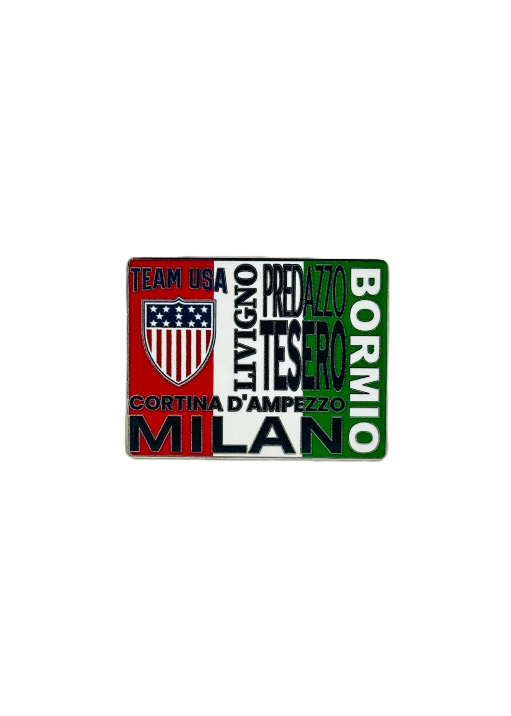 Team USA Shield and Italian Flag Pin