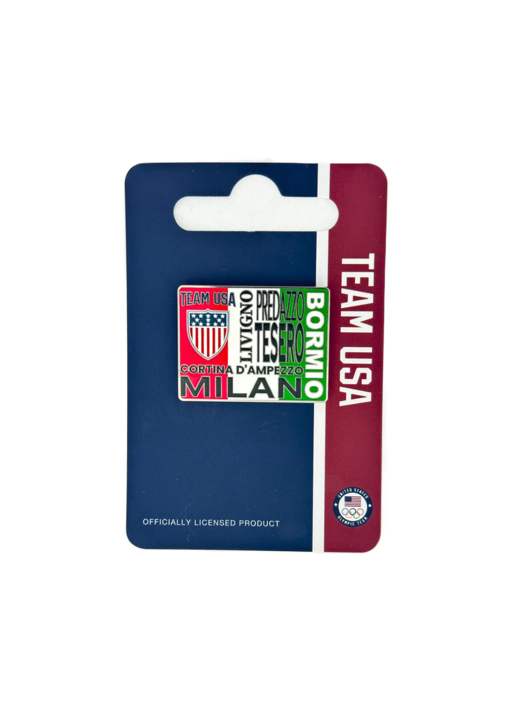 Team USA Shield and Italian Flag Pin