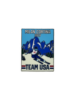 Team USA Milan Cortina Vintage Ski Poster Pin